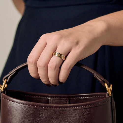 Bague 49.5 MAUBOUSSIN - Alliance or jaune et or blanc 58 Facettes PAL2835