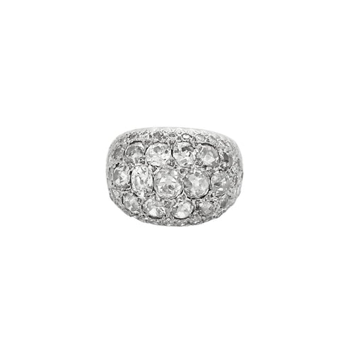 Bague 48 Bague dôme en or blanc et diamants 58 Facettes MAN1695