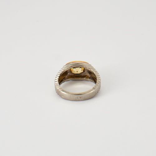 Bague 53 Bague Platine & Citrine 58 Facettes ALGU14