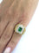 Bague 48 Superbe bague vintage en or jaune massif avec émeraude et diamants 58 Facettes