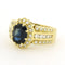 Bague 55 Bague en or jaune avec saphir jusqu'à 1,65 ct et diamants taille brillant jusqu'à 1,00 ct 58 Facettes