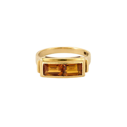 Bague 54 Bague or jaune et citrine 58 Facettes LOR3497