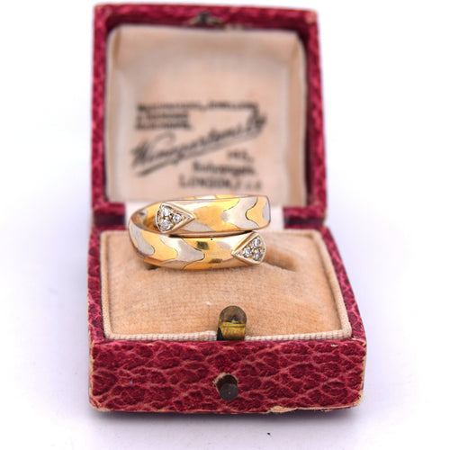 Bague 51 Bague vintage en or jaune et diamants des années 1980 58 Facettes