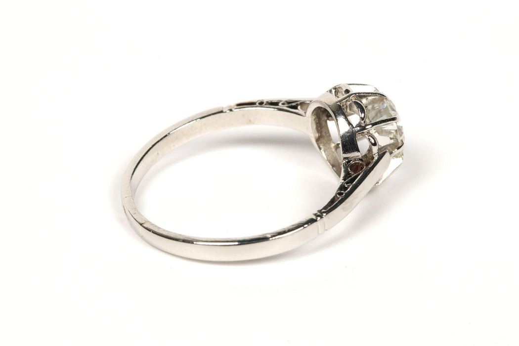 Bague 53 Solitaire Art Déco or blanc diamant (+-0.65ct) 58 Facettes 21604