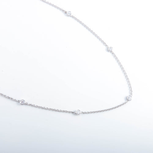 Collier COLLIER A CHAINE OR GRIS 8 DIAMANTS 58 Facettes