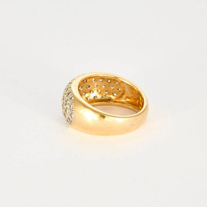 Bague 53.5 Bague Jonc Or Jaune Pavage Diamants 58 Facettes