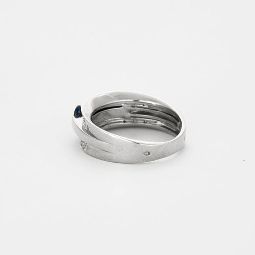 Bague 54 Bague Or Blanc Saphirs Diamants 58 Facettes