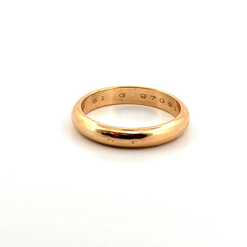 Bague 61 Alliance Cartier en or jaune demi-jonc 58 Facettes