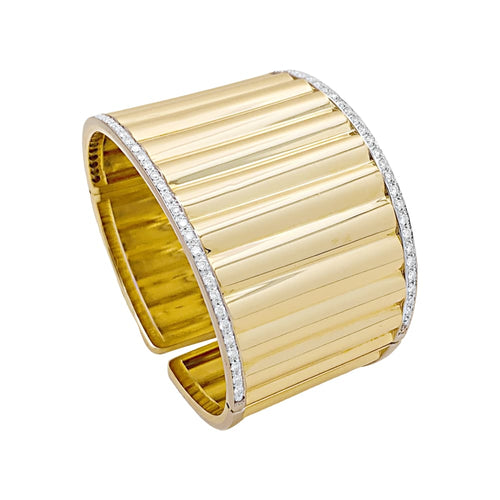 Bracelet Bracelet manchette deux ors et diamants. 58 Facettes 34786