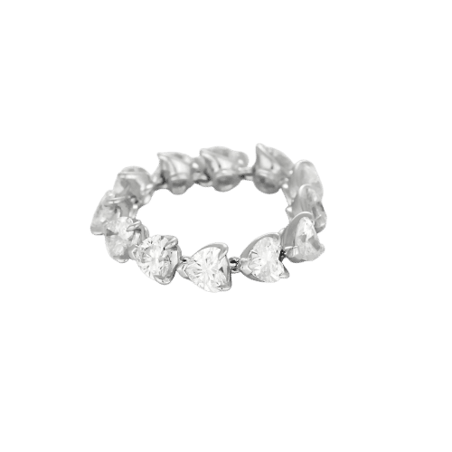 Bague 51 Bague souple en or blanc et diamants 58 Facettes JRW0025-51