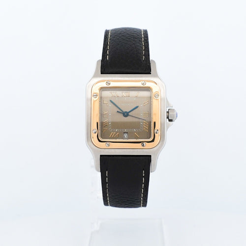 Montre CARTIER -Montre Santos Galbée - Bronze roman dial - LM 58 Facettes