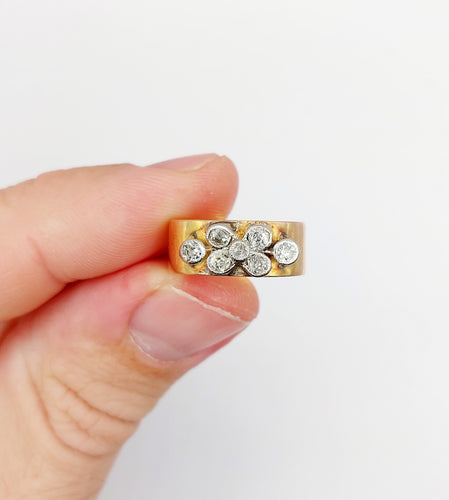 Bague 51.5 Bague jonc victorienne or rose 18k diamants taille ancienne (circa 1897) 58 Facettes A06142