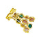 Boucles d'oreilles Demi-parure "Lions" transformable, or jaune, diamants, corail, chrysoprase. 58 Facettes 35286