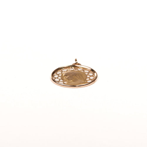 Pendentif Dropsy-Médaille ancienne Vierge en or jaune 58 Facettes 273