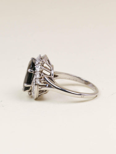 Bague 56 MAUBOUSSIN Bague saphir 6 carats entourage diamant 58 Facettes 1209.1