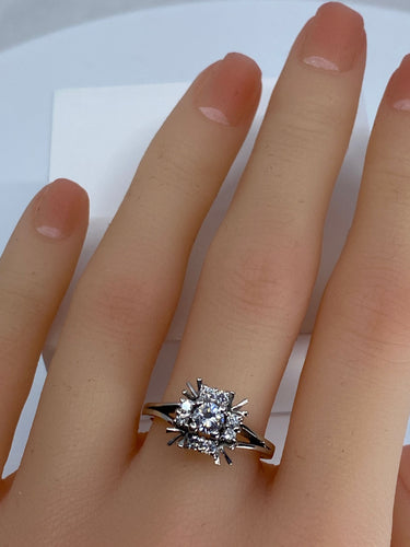 Bague 55 Bague Margueritte en Or blanc & Diamants 58 Facettes AB72