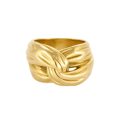 Bague 51,5 Bague en or jaune à motif noeud stylisé ciselé 58 Facettes MON1102