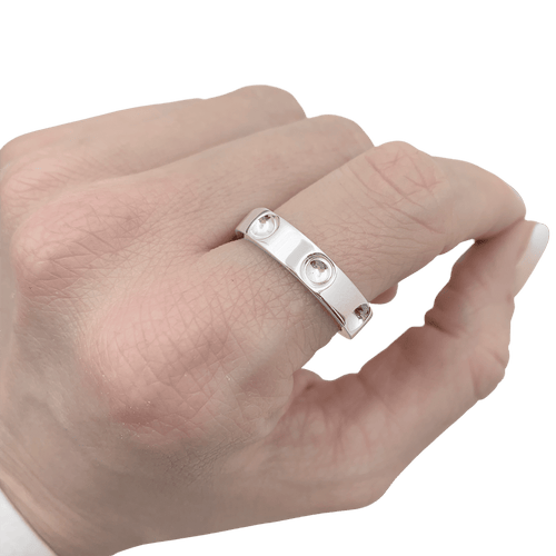 Bague 58 Alliance Louis Vuitton, or blanc 58 Facettes 34392