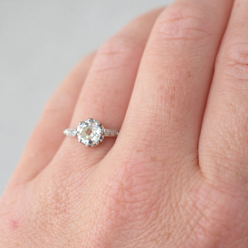 Bague 57 Bague de Fiançailles Solitaire avec Diamants - Belle Époque 58 Facettes 479