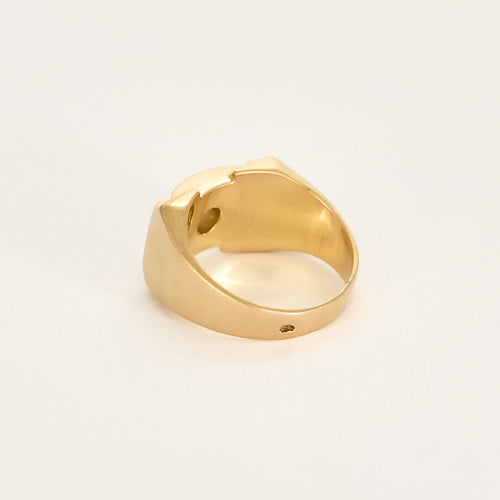 Bague 46.5 Chevalière en or jaune et diamant 58 Facettes BLO0173
