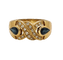 Bague 57.5 Bague Jonc Vintage en or jaune ornée de saphirs et diamants 58 Facettes