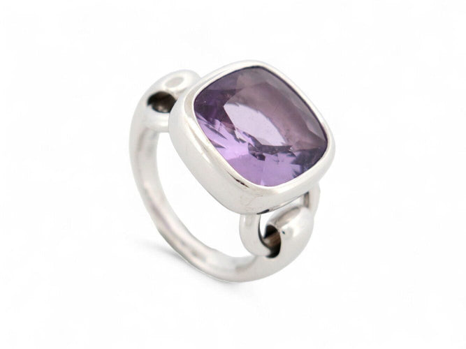 Bague 61 bague POIRAY indrani gm amethyste coussin t61 or blanc 18k 18gr 58 Facettes 266723