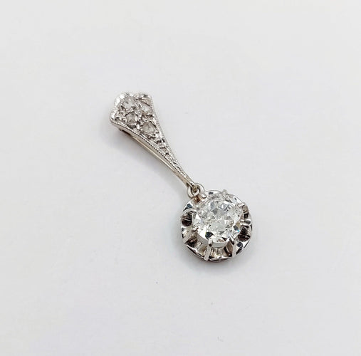 Pendentif Pendentif art deco or blanc 18k diamant 0,80 carats (circa 1920) 58 Facettes A06128