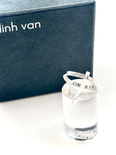Bague 51 DINH VAN - Bague CUBE or blanc diamant 58 Facettes M9046
