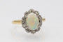 Bague 54 Bague vintage en or jaune avec opale et diamants, Grande-Bretagne 58 Facettes 10608