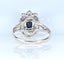 Ring Daisy in white gold, sapphire and diamonds