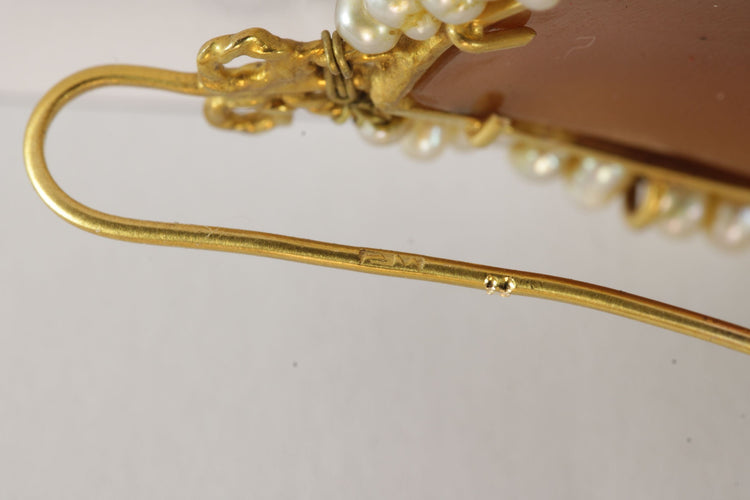 Boucles d'oreilles Boucles d'oreilles camées antiques en or jaune 58 Facettes 7682