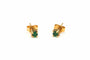 Contemporary earrings in 18-carat yellow gold set with emeralds 