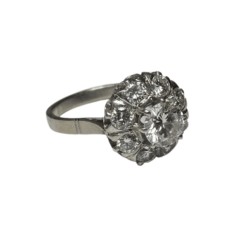 Bague 54 Bague or blanc 18K platine diamants 58 Facettes