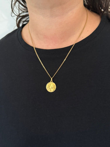 Pendentif Médaille or jaune Ange et Colombe 58 Facettes