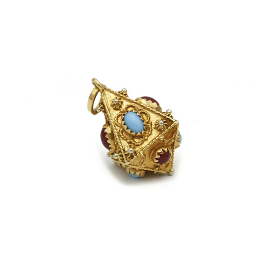 Pendentif Pendentif or, cornalines et turquoises 58 Facettes 240151R