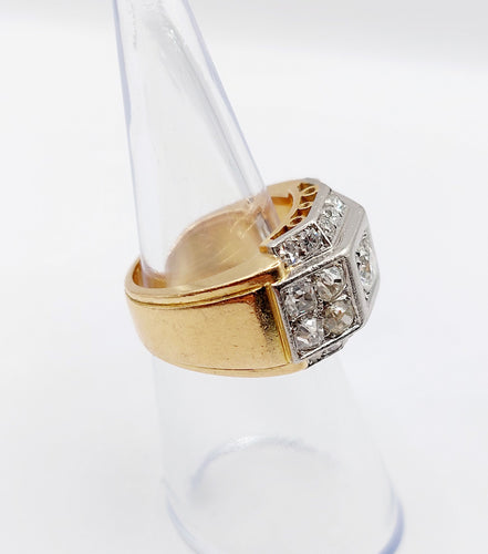 Bague 48 Bague tank art déco or jaune, platine et diamant 58 Facettes A05718