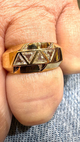 Bague 54 Bague vintage or jaune et diamants 58 Facettes