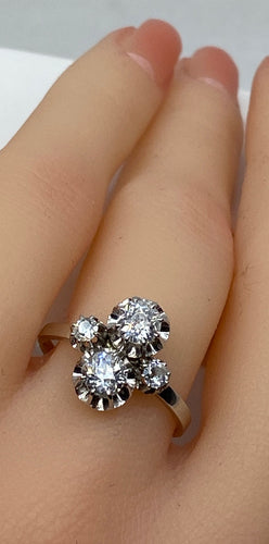 Bague 56 Bague Toi & Moi diamants vers 1930 58 Facettes AB68