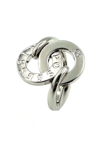 Bague 54 PIAGET. Collection "Possession", bague or blanc 18K et diamant 58 Facettes