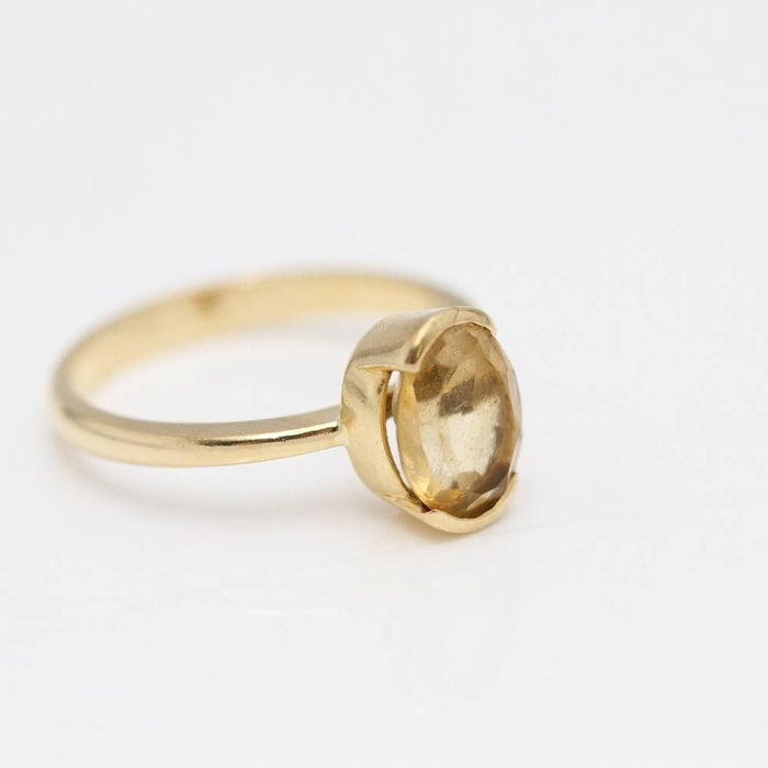 Bague 54.5 Bague en or jaune avec citrine 58 Facettes E363418