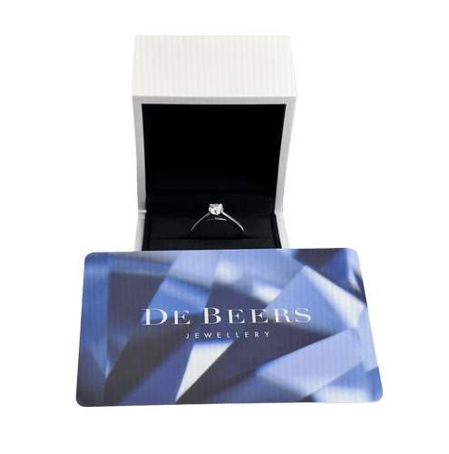 Bague 48 Solitaire De Beers DB Classic en platine avec diamant 0,40 ct H-SI2 - Taille 48 - Full Set 58 Facettes FB08388