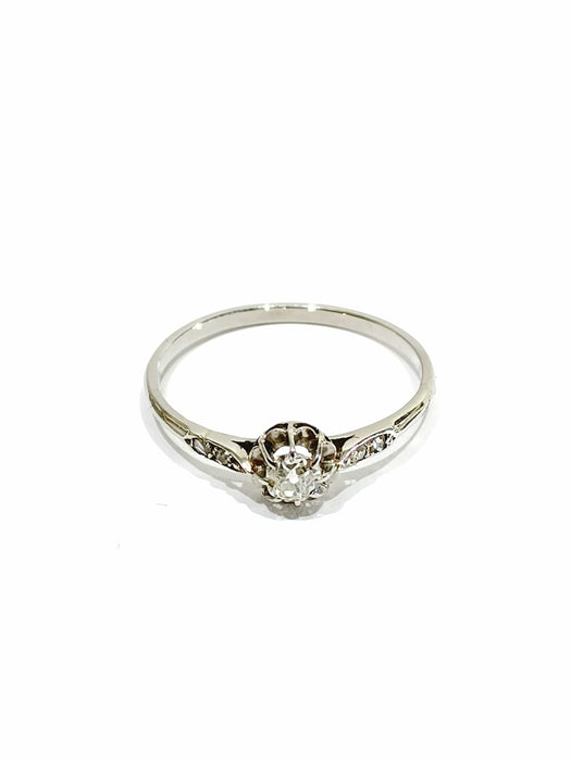 Bague 62.5 Solitaire en platine et diamants 58 Facettes