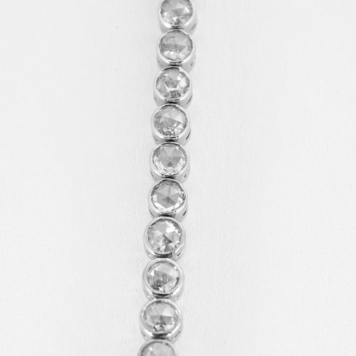 Collier Collier rivière en or blanc et diamants taillés en rose. 58 Facettes GU182