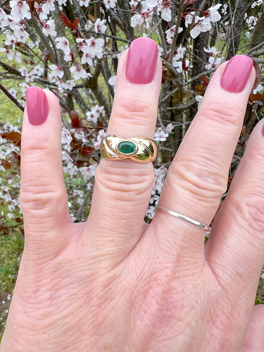 Bague Bague Emeraude en solitaire Or Jaune 18 K 58 Facettes AA 1643