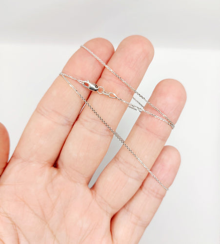 Collier Chaine fine vintage or blanc 14k mailles forçat 46 cm 58 Facettes A06004