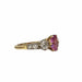 Bague 56 Bague en platine et or jaune  diamants et saphir rose naturels 58 Facettes CAE-RI-OV-YGPS