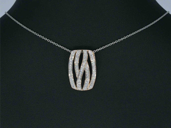 Pendentif Pendentif design en or rose avec diamants taille brillant 58 Facettes 2244