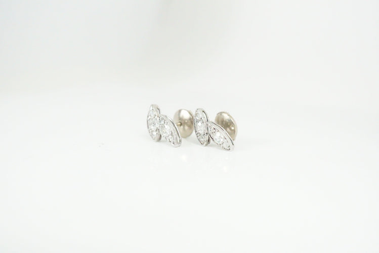 Boucles d'oreilles Boucles d'oreilles Art déco or blanc diamants 58 Facettes SQ5041420