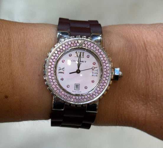 Montre Chaumet Class One saphirs roses et diamants 58 Facettes