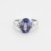 Bague 56 Bague or blanc tanzanite diamants 58 Facettes